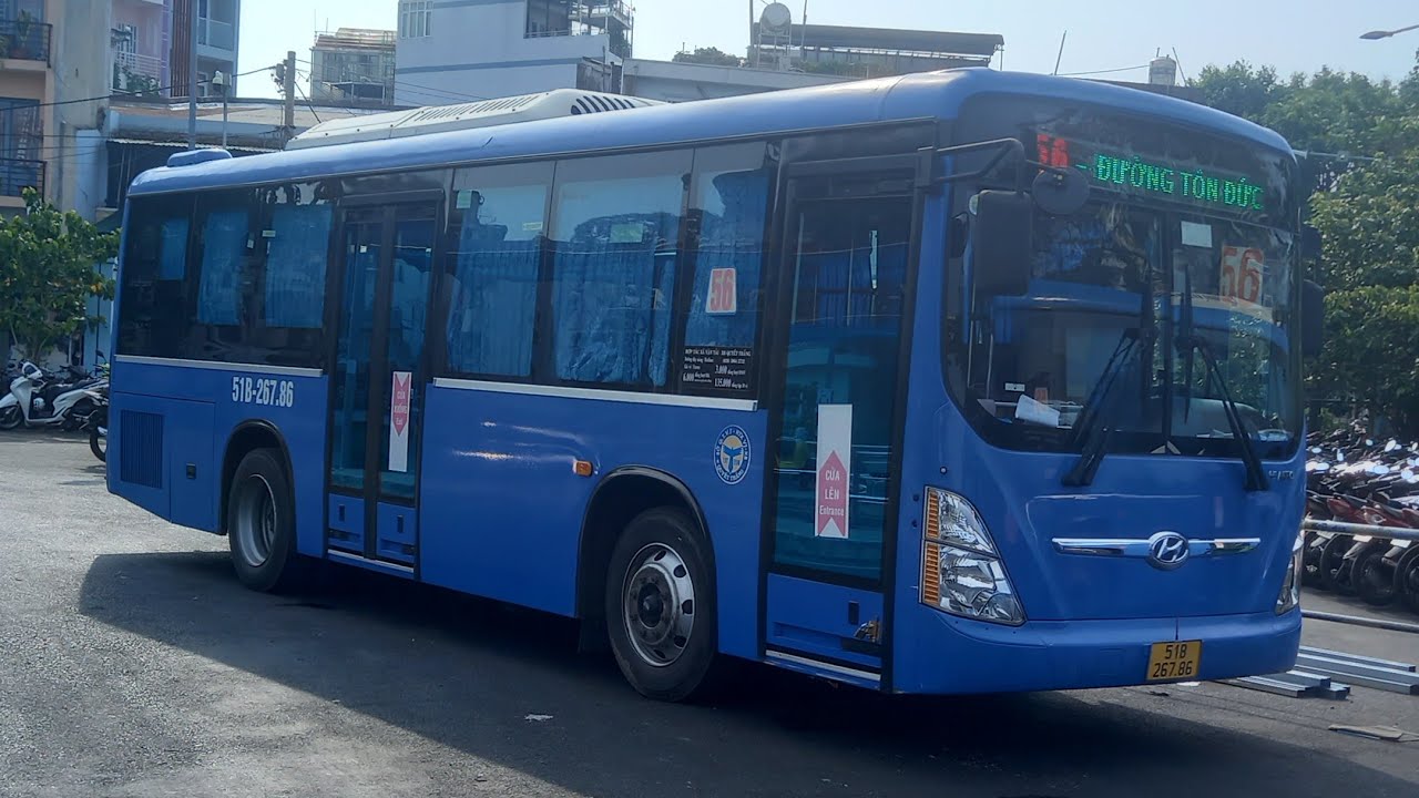 Hành trình xe buýt tuyến 56 rời Bến xe Chợ Lớn (Bến A,Quận 5) đến cuối đường Trần Hưng Đạo (Quận 1)