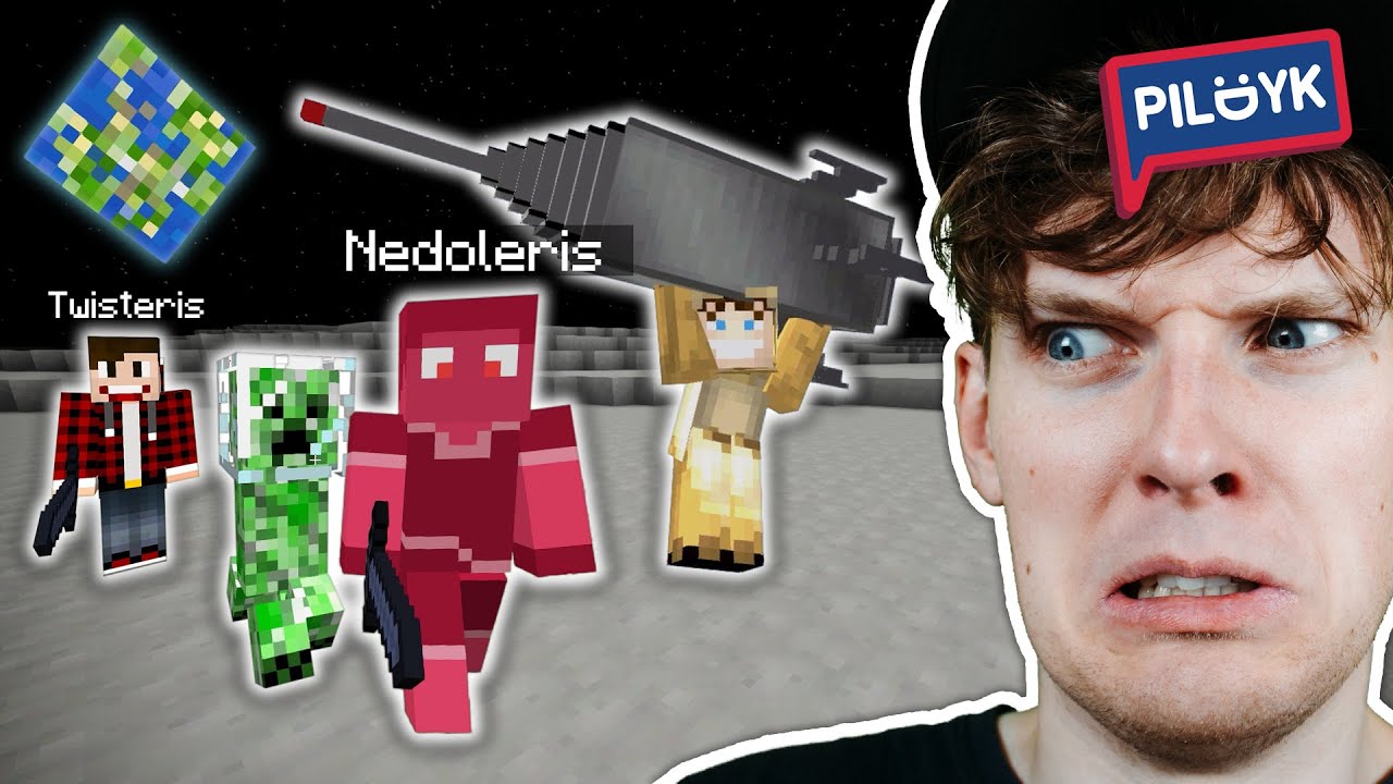 KO TRŪKSTA MĖNULYJE?! (MINECRAFT) Vėjas, Twisteris & Nedoleris | PILDYK