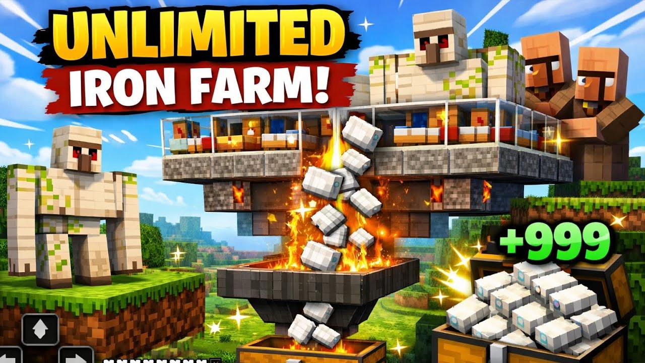 Unlimited Iron Farm In Pocket Edition Mobile Pack💰📈