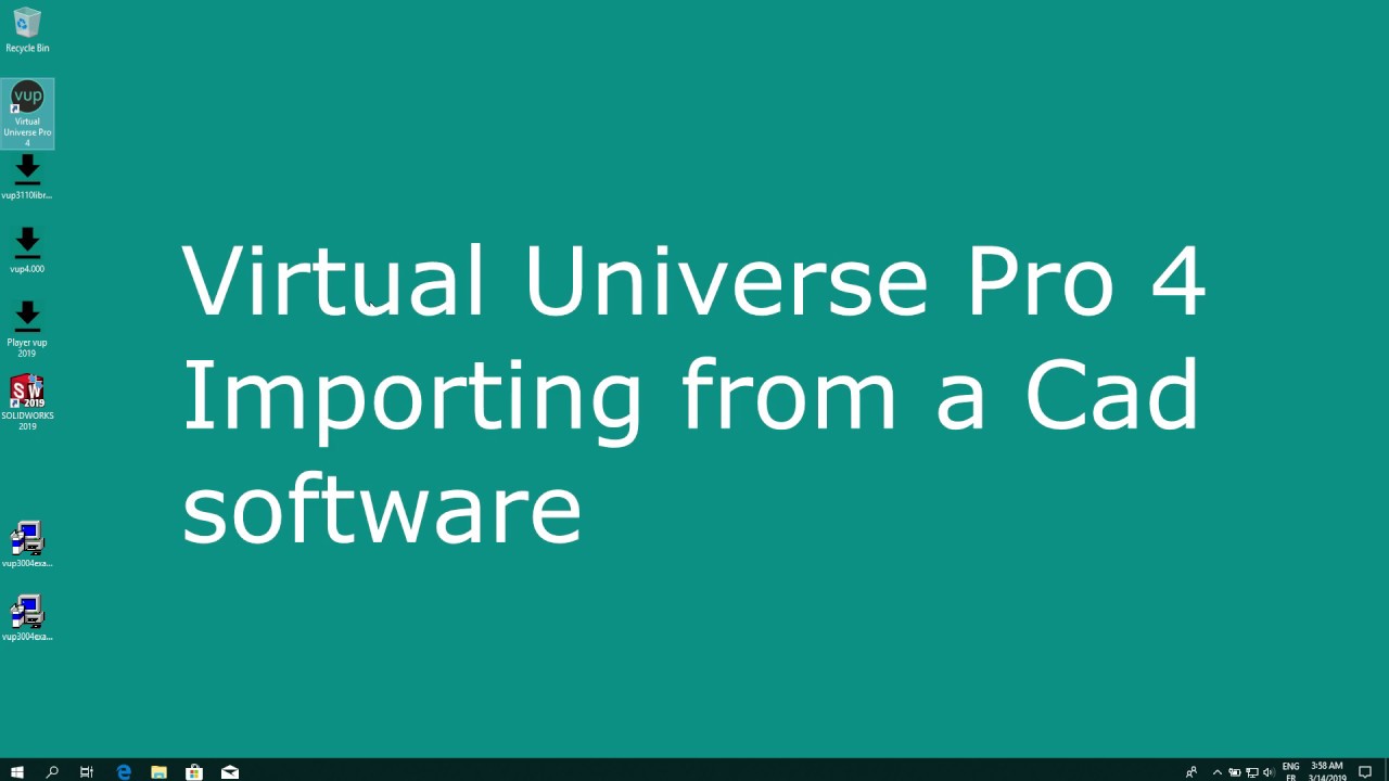 SolidWorks: Virtual commissioning: Virtual Universe Pro 4: importing a CAD project