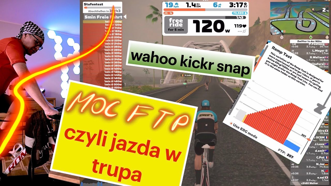 TEST MOCY FTP na ZWIFT - cały test i mój wynik