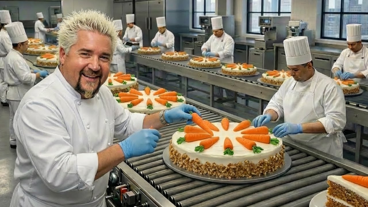 Inside the Carrot Cake Factory: Guy Fieri’s Classic Recipe (Full Process)