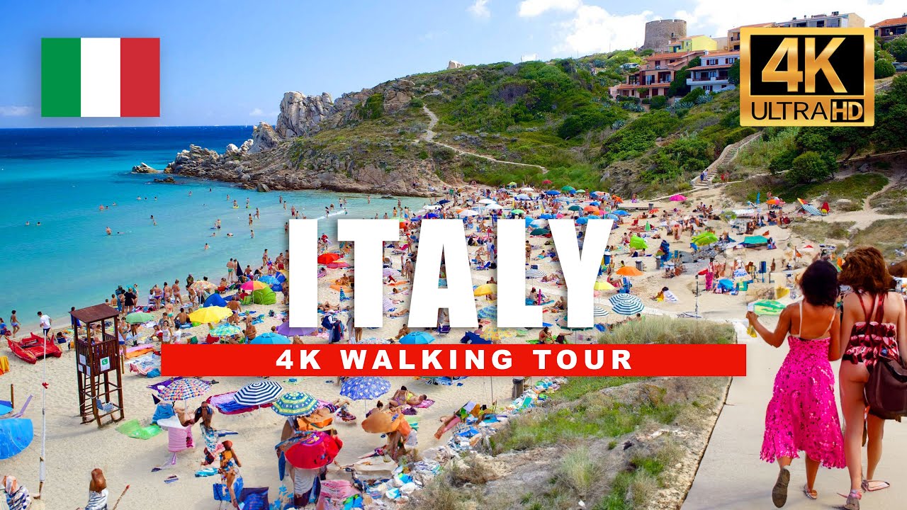 🇮🇹 Sardinia, Italy Walking Tour - Beautiful Streets and Beaches of Santa Teresa [4K HDR 60fps]