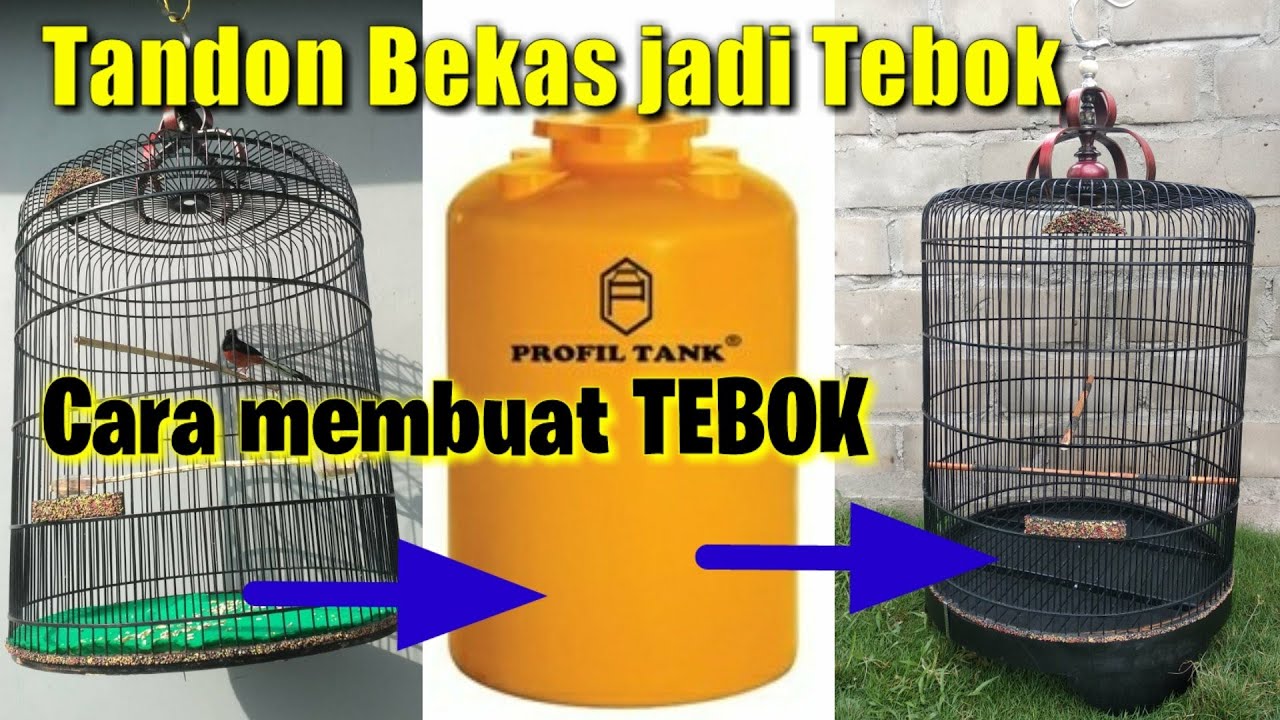 Membuat TEBOK sangkar burung dari limbah tandon air.