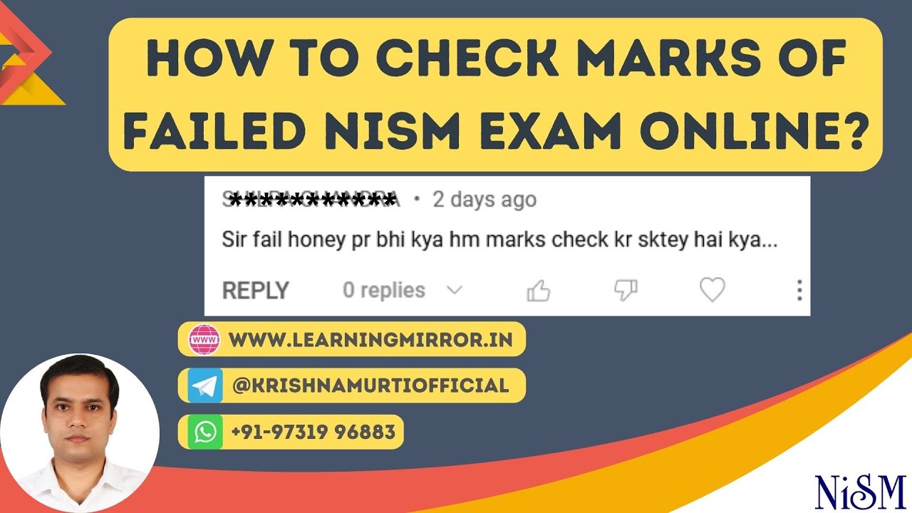 How to check marks of failed NISM Exams Online | How to check Failed NISM Exam Result Online