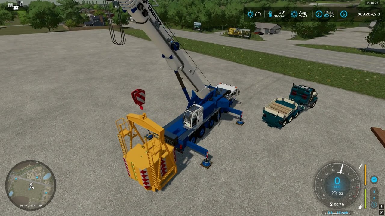 Максимальная грузоподъемность крюка в Farming Simulator 22 на Tadano AC5.130-1: 90 метрических тонн