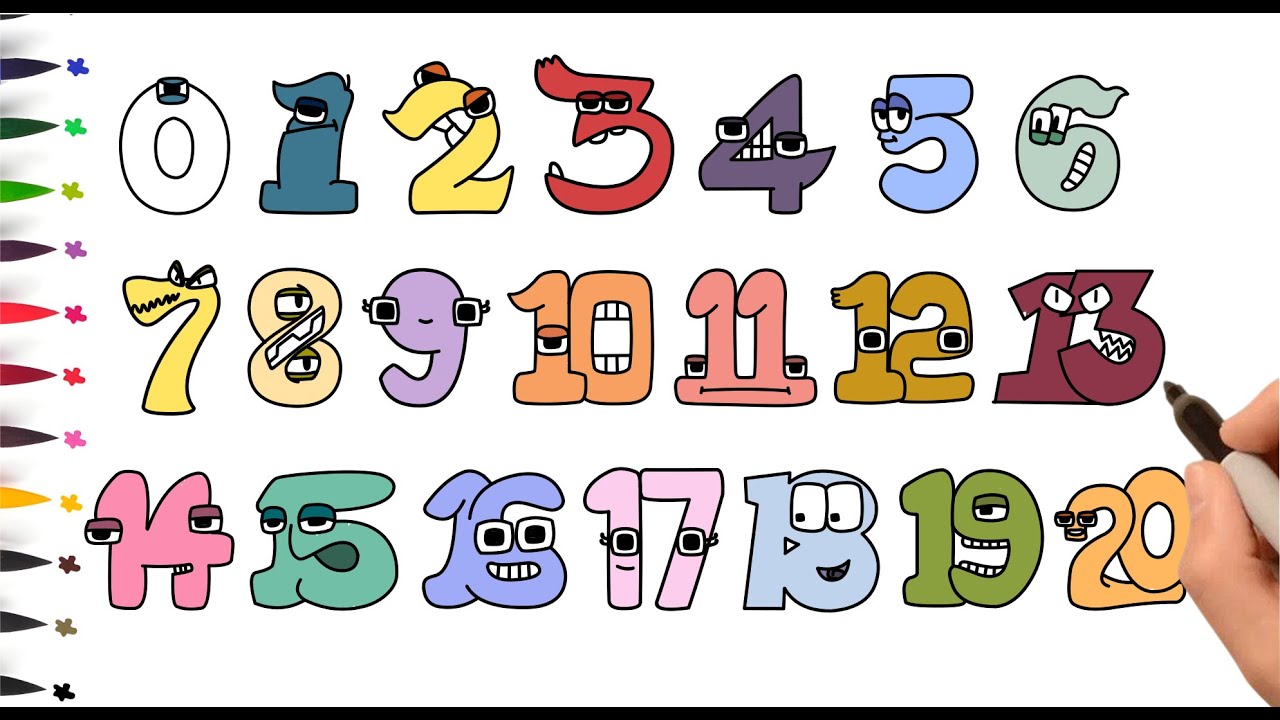 Learn Numbers 0-20 with Number Lore | Math Drawing Tutorial | Educational Counting For Kids