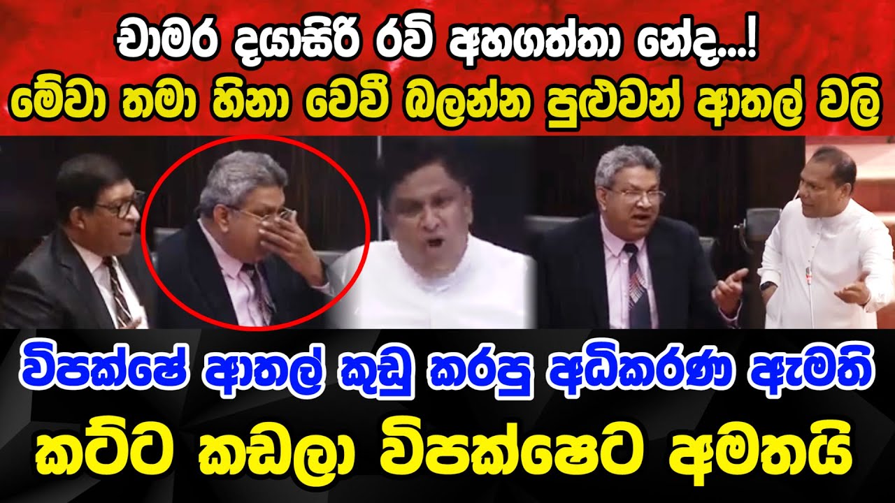 විපක්ෂේ ආතල් කුඩු කරපු අධිකරණ ඇමති කට්ට කඩලා විපක්ෂෙට අමතයි Chamara vs Harshana vs Dayasiri #ravi