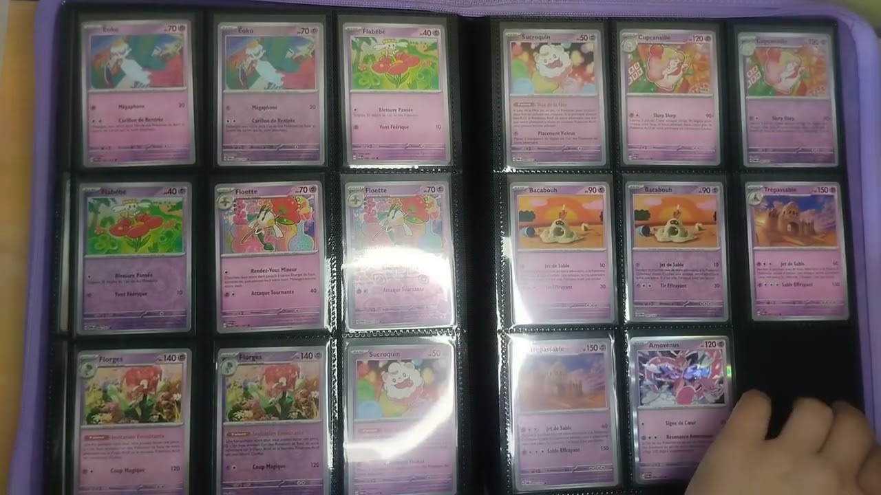 MA COLLECTION DE CARTE POKÉMON SOUS CLASSEUR TOUT LE BLOC ÉCARLATE ET VIOLET