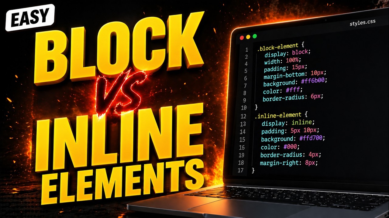 HTML Series | Session 4 | Block vs Inline Elements Made Easy | Full Stack Course2026#fullstack#tech