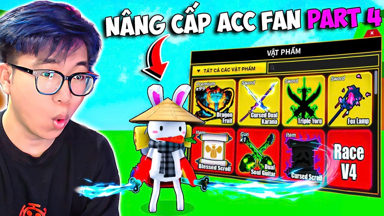 BI HUỲNH HÀNH TRÌNH NÂNG CẤP TÀI KHOẢN FAN KITSUNE VĨNH VIỄN VÀ ENCHANT 5 KIẾM SIÊU NHÂN PHẨM
