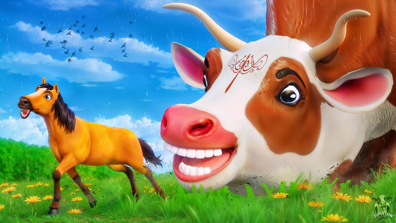 Giant Super Cow vs Tiny Horse&rsquo;s Fun Adventures | Witch Buffalo | Funny Animals Cartoons