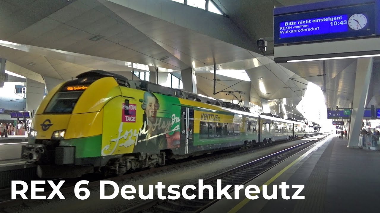 REX 6 Train Number 7620 Deutschkreutz Bahnhof Departing Wien HBF in Austria