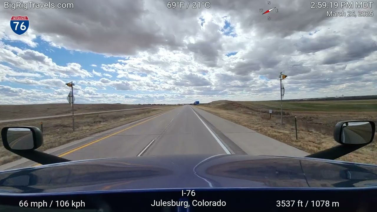 BRT204: Westbound on I-80 and I-76 from Big Springs, NE to Hudson, CO across the Great Plains