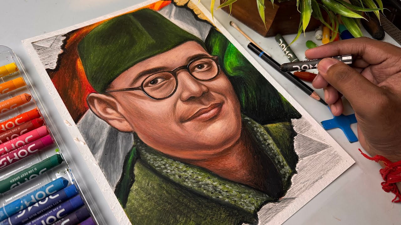 Republic Day Drawing, Netaji Subhash Chandra Bose Drawing,  Tutorial,  Final Part 🇮🇳