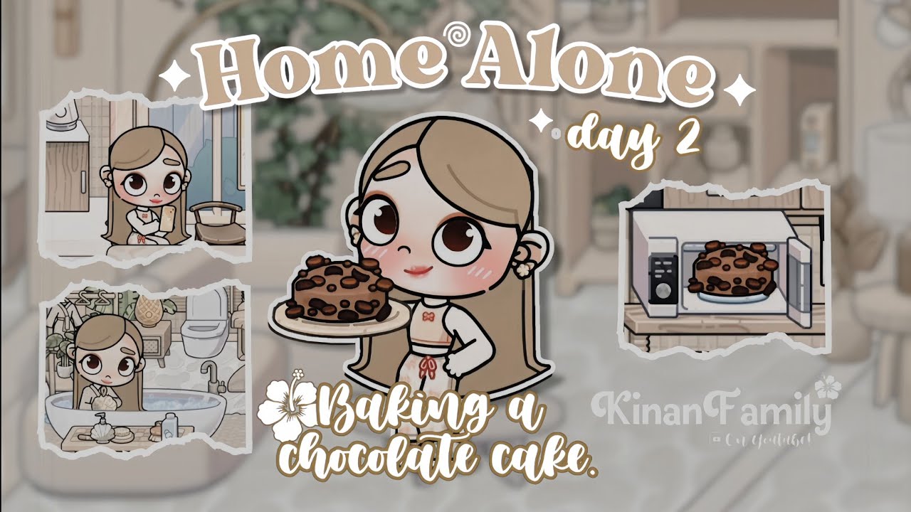 HOME ALONE | DAY 2 | BAKING A CHOCOLATE CAKE | KINAN FAMILY | AVATAR WORLD