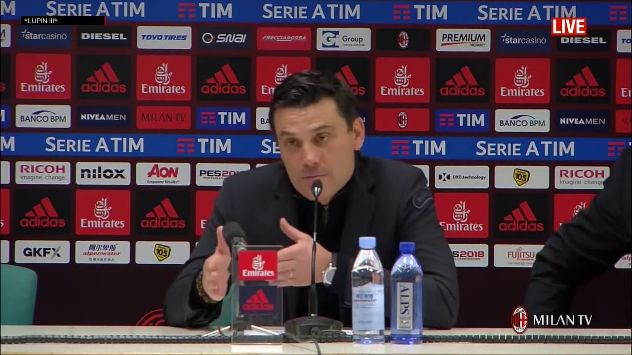 Montella conferenza post Milan Torino 0 0 26 11 2017