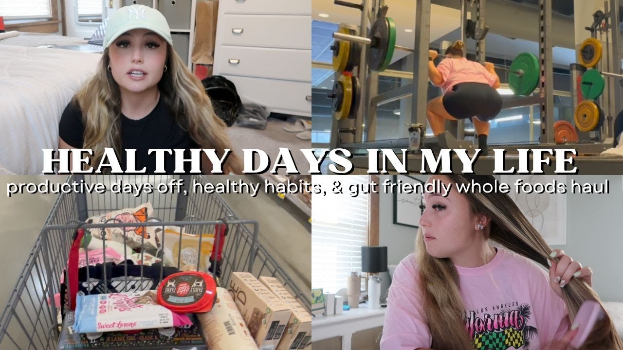 VLOG: productive days off, healthy habits, gut friendly Whole Foods haul, & hair oiling