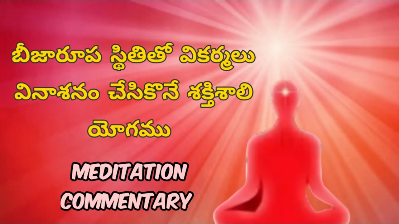 బీజారూప స్థితితో వికర్మలు వినాశనం చేసికొనే శక్తి శాలి యోగము - Bk పార్వతి || Meditation Commentary