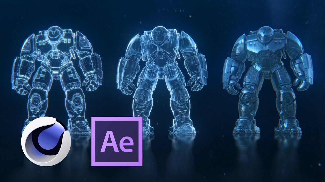 CZTUTORIÁL - Cinema 4D + After Effects - Xraye & Hologramy