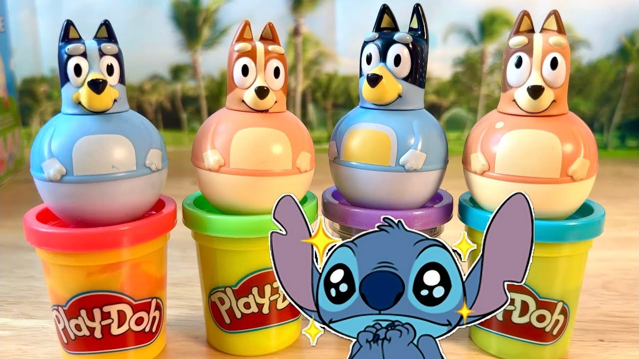 How to Make Play-doh Creations with Bluey & Stitch toys Disney Junior