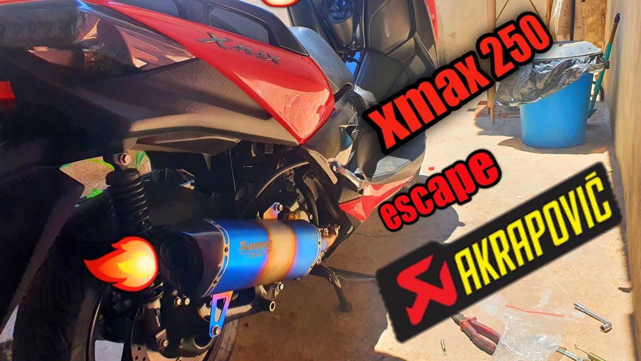 xmax 250 com escapamento esportivo akrapovic xmax exhaust