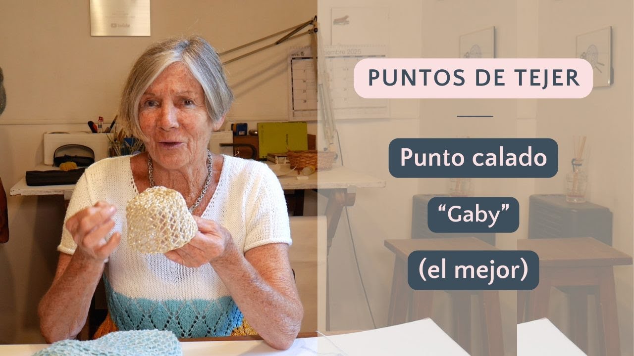 Tejer con dos agujas punto calado Gaby 🧶 #tejerconlucila