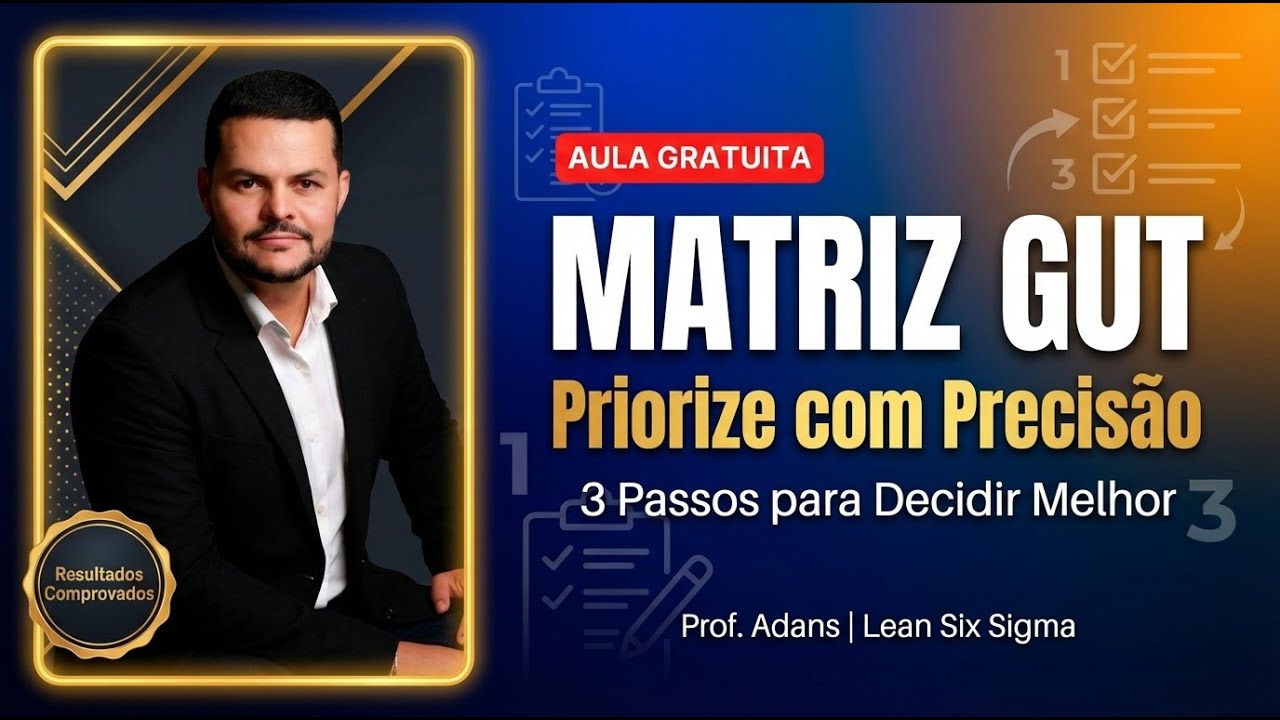 MATRIZ GUT: Como Priorizar Problemas em 3 Passos (Aula Gratuita) | Prof. Adans