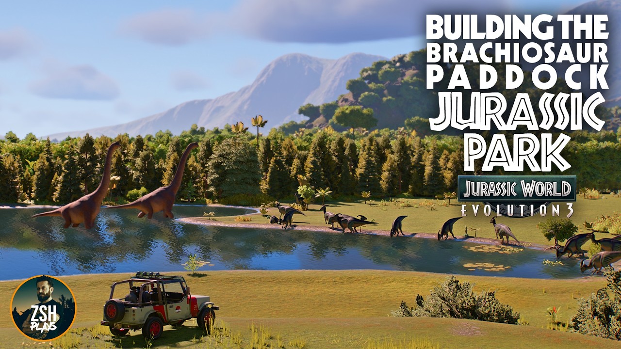 Building the BRACHIOSAUR, TRICERATOPS & BARYONYX PADDOCKS in Jurassic World Evolution 3!