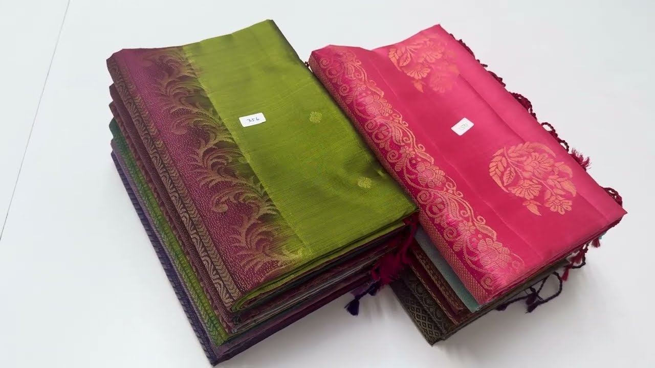 Contrast border soft silk handloom sarees | cod available | Varnaa Sirumugai