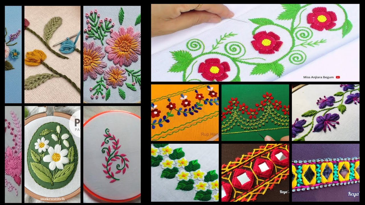 Easy & Simple Hand Embroidery Border Line Design