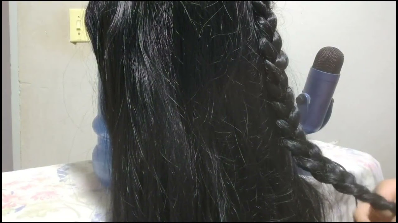 ASMR-FAZENDO PENTEADO NO CABELO PRETO (a pedido de uma inscrita)🥱😴
