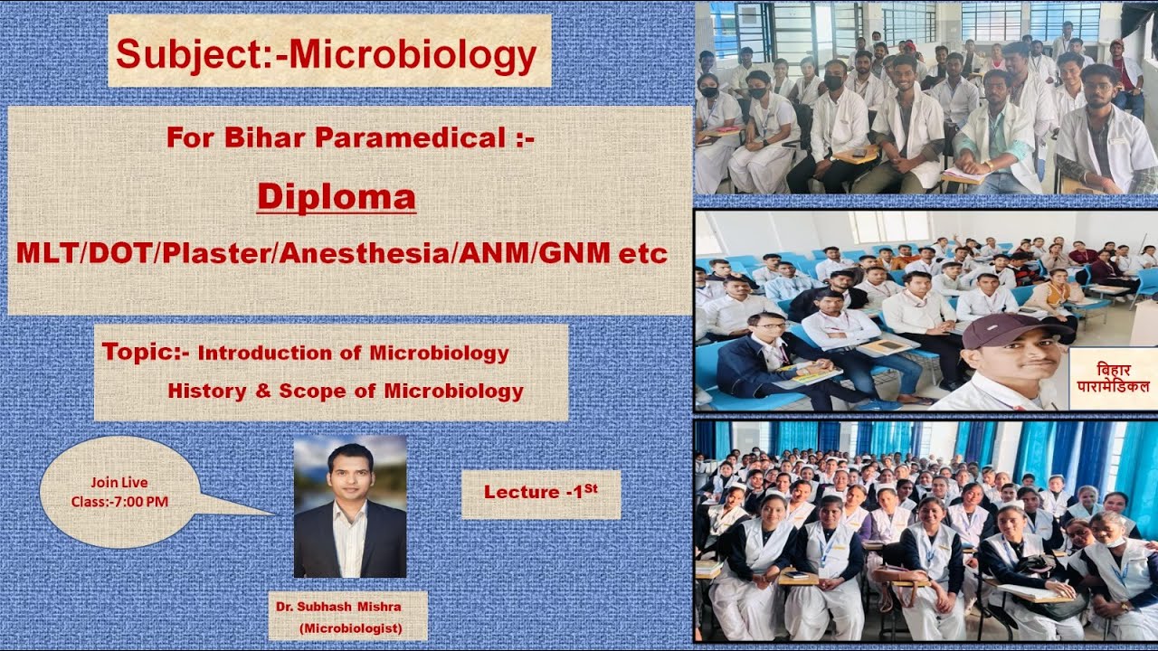 Introduction of Microbiology History and Scope of Microbiology for Bihar Paramedical#paramedical