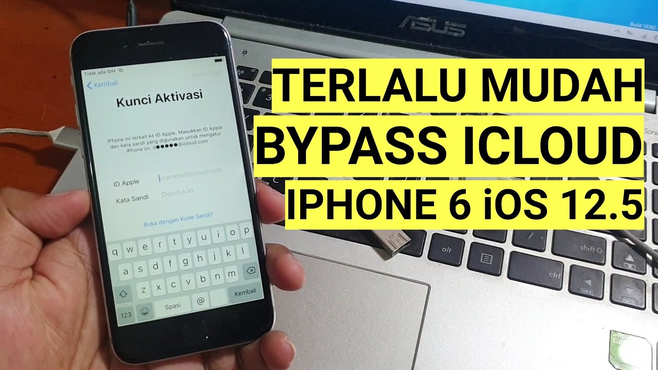 Cara Termudah Bypass icloud iphone 6 iOS 12.5 untethered use Windows Fix restart and free gratissss