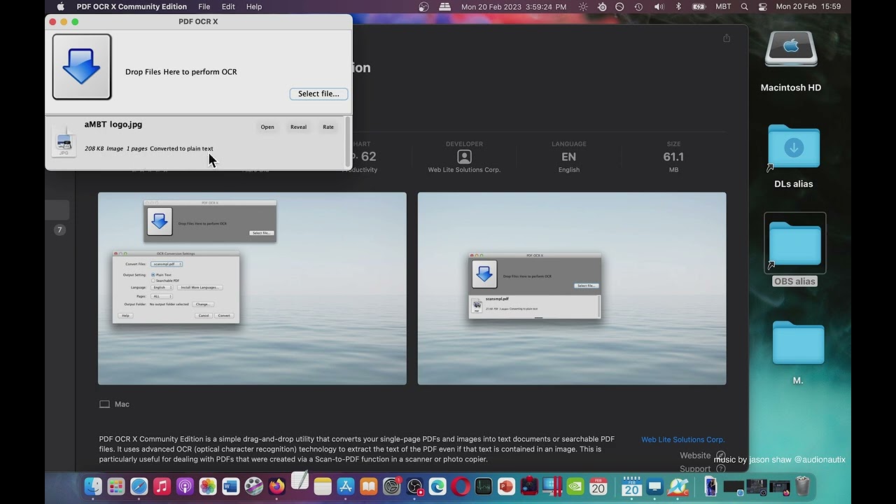 PDF OCR X Comunity Edition Mac App Store Basic Overview