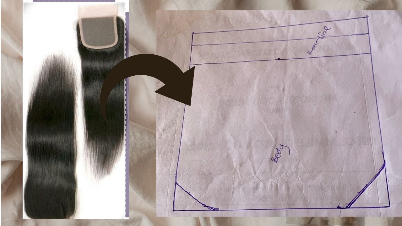 HOW TO DRAW THE GUIDELINE TO VENTILATE A 5/5 FREE PART CLOSURE/ CLOSURE VENTILATION #closurewigs