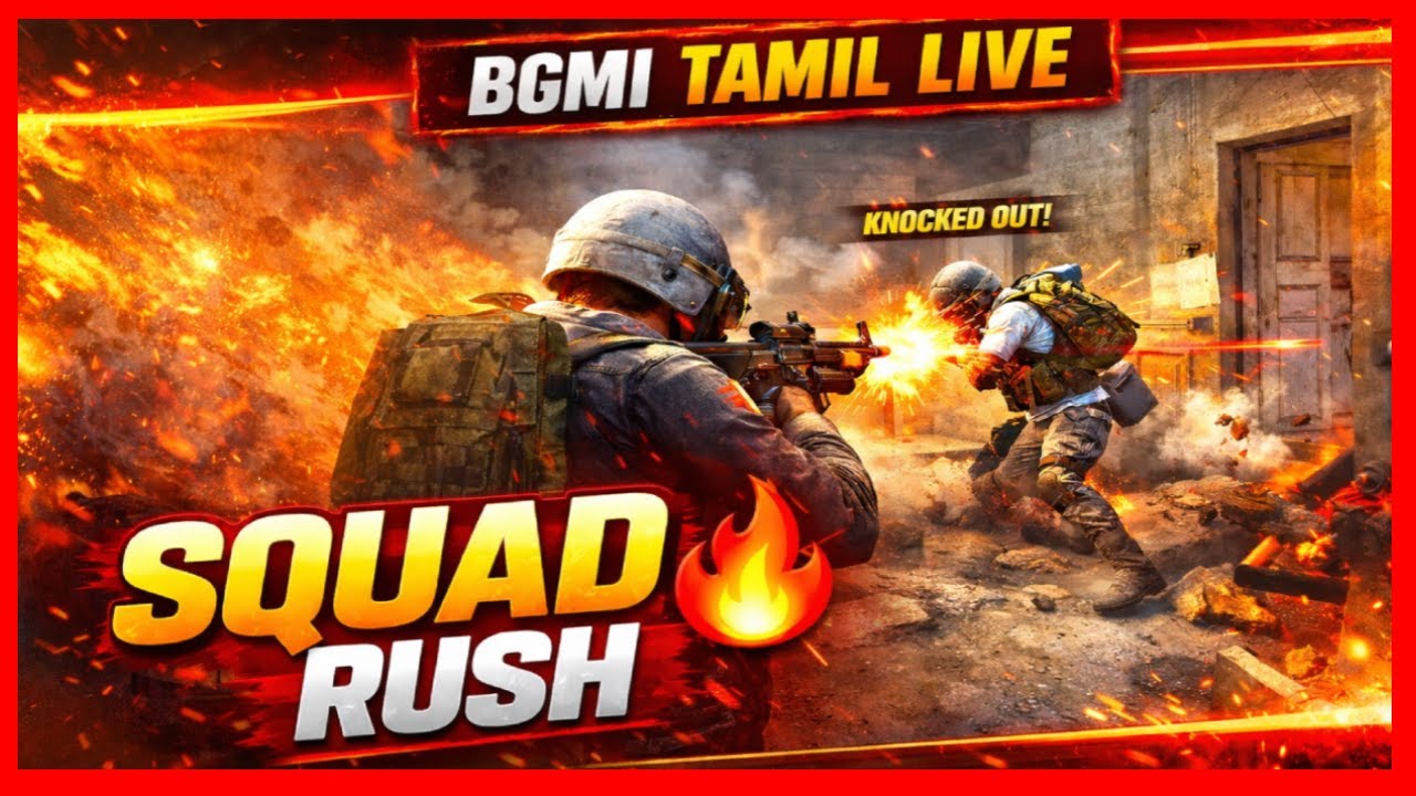 @BattlegroundsMobile_IN bgmi tamil live 🔴 squad rush gameplay | fun moments | nish gaming