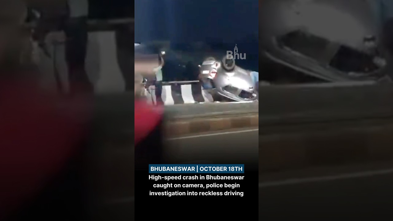 High-speed crash in Bhubaneswar caught on camera, police begin investigation into reckless driving😞