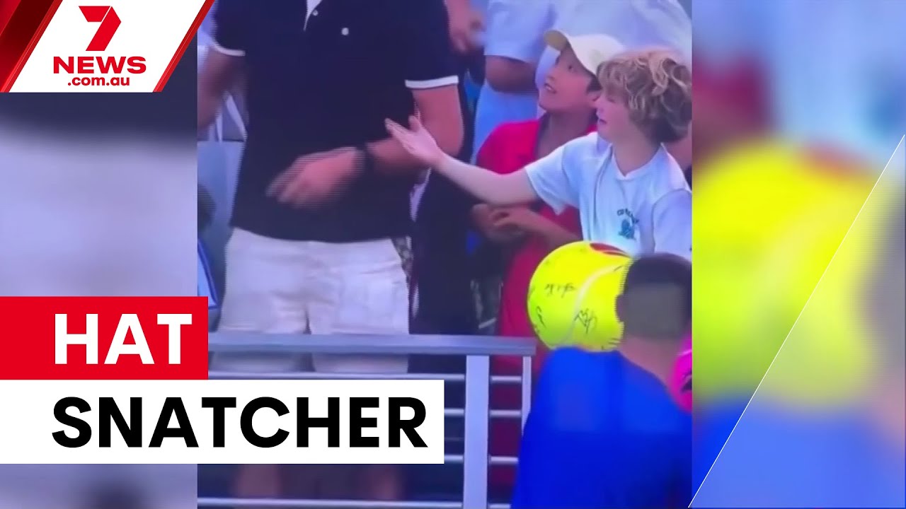 Polish businessman apologises for snatching tennis fan's cap | 7NEWS