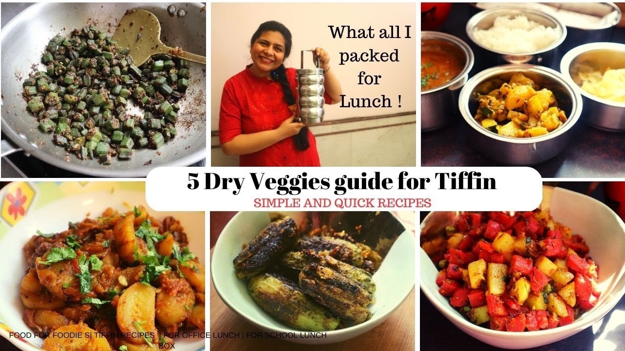 Ep 13 | 5 Easy Dry Veggies for summers#Bhindi ki sabzi | Bharwan Karela| Kaddu sabzi | #officetiffin