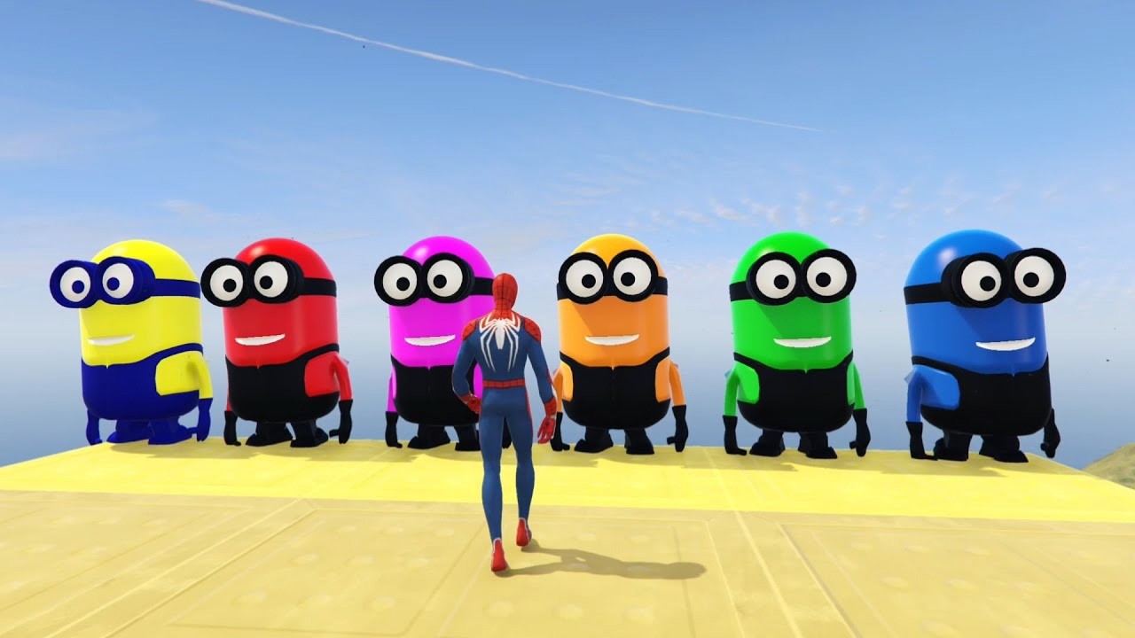 GTA 5 Red Spiderman VS Red/Green Minion! 💥 Epic Ragdolls & Fails 😂 #04