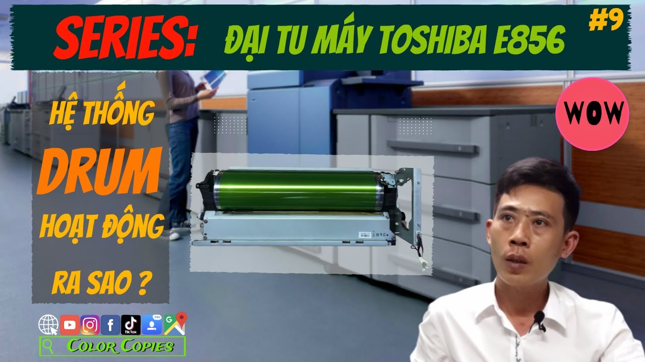 Cách thay DRUM GẠT và NGUYÊN LÝ HOẠT ĐỘNG | Vệ sinh bảo trì máy photo e856 #9 | Color Copies