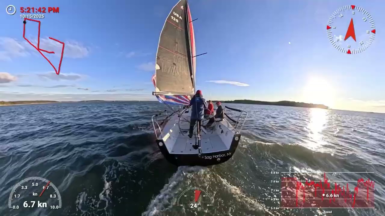 Obsidian J111 - Winning End to the Season, Line Honors, First Corrected to take the BYC Fall Series.