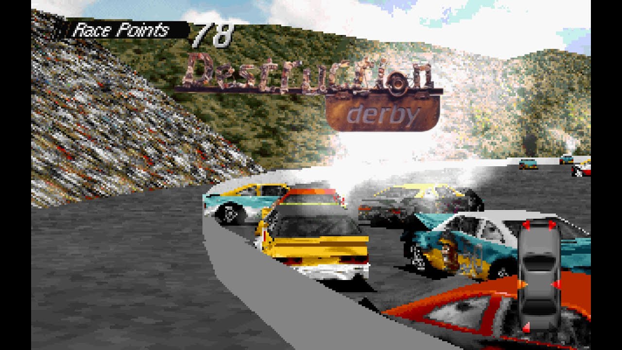 Destruction Derby / #18 The Bowl - Gameplay (PC DOS 4K)