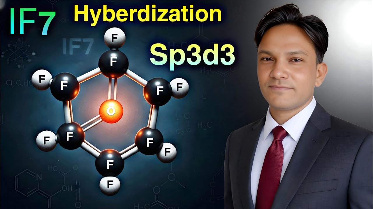 Hybridization of IF₇ Explained || sp³d³ Hybridization, Geometry, Shape & Bonding || Class 12.