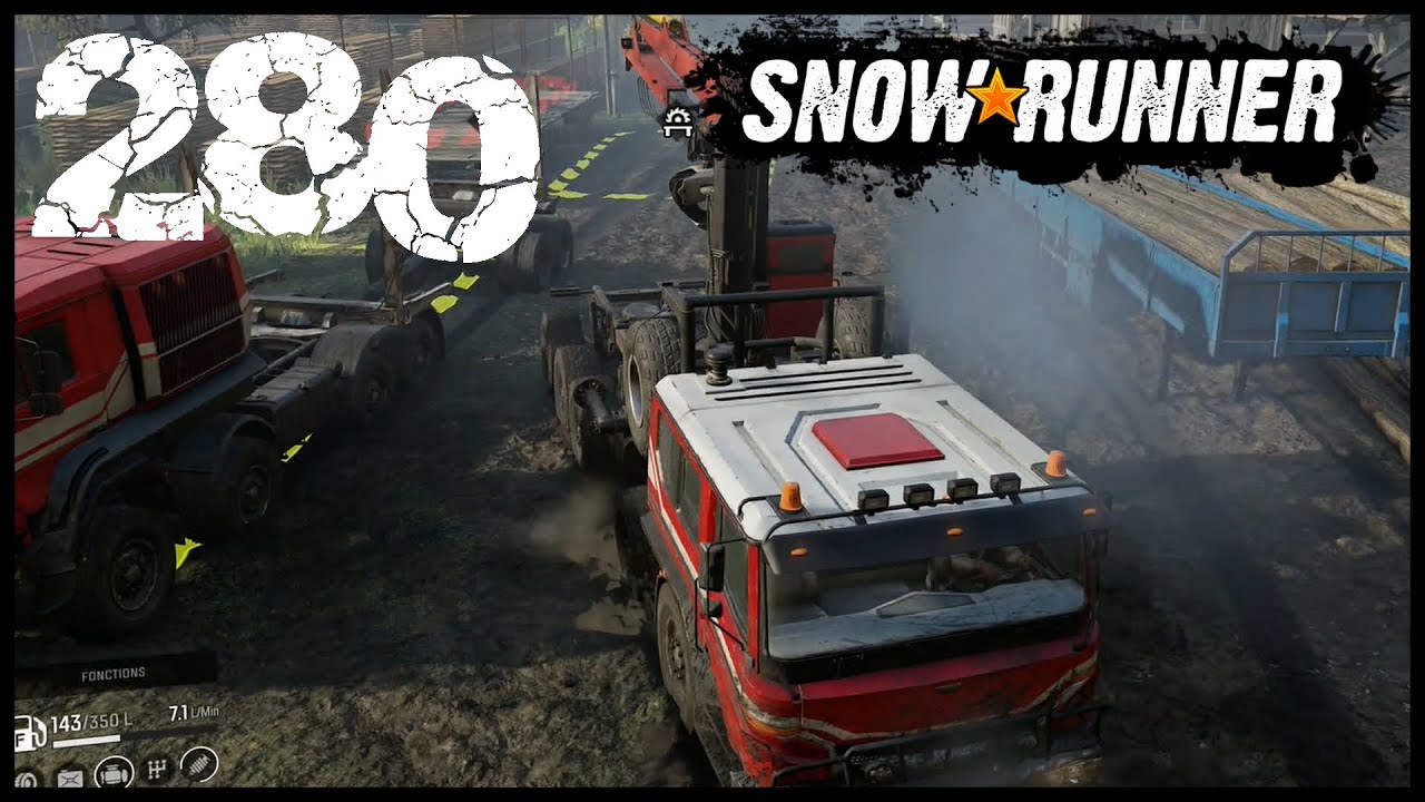 Nouveau retournement volontaire de la remorque de rondins - Snowrunner #280 One X