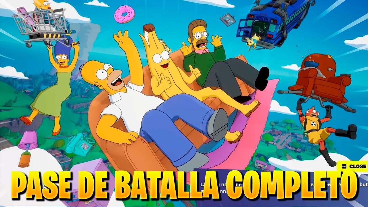 MOSTRANDO LOS SIMPSONS PASE DE BATALLA COMPLETO EN FORTNITE