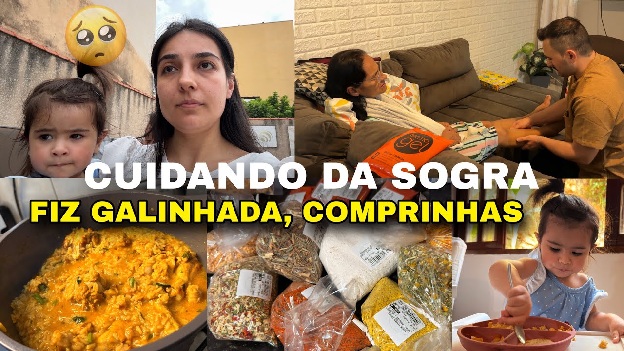 DIA CORRIDO, CUIDANDO DA SOGRA DOENTE, FIZ GALINHADA PARA JANTA, COMPRINHAS NA CIDADE