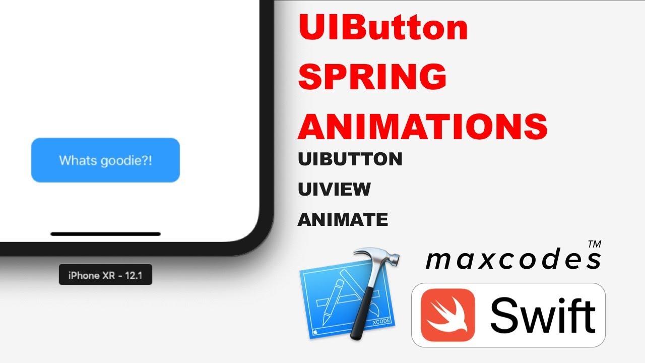 Button Tap Spring Animation - UIButton Spring Animations in Swift & Xcode
