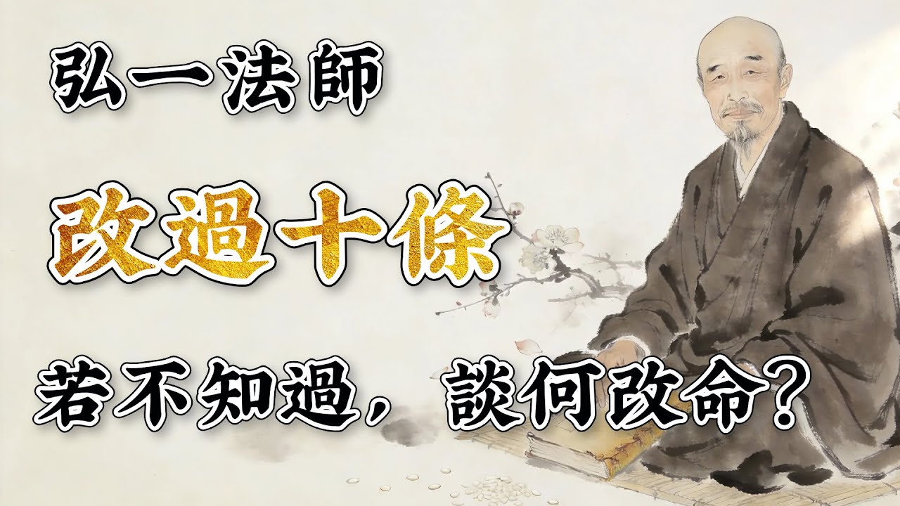 人最大的毛病是不知錯！弘一法師的「改過十條」，句句扎心！#佛教故事 #佛法 #修行 #開悟
